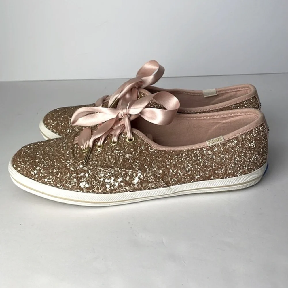 Kate Spade Keds Glittery Lace Up Sneakers